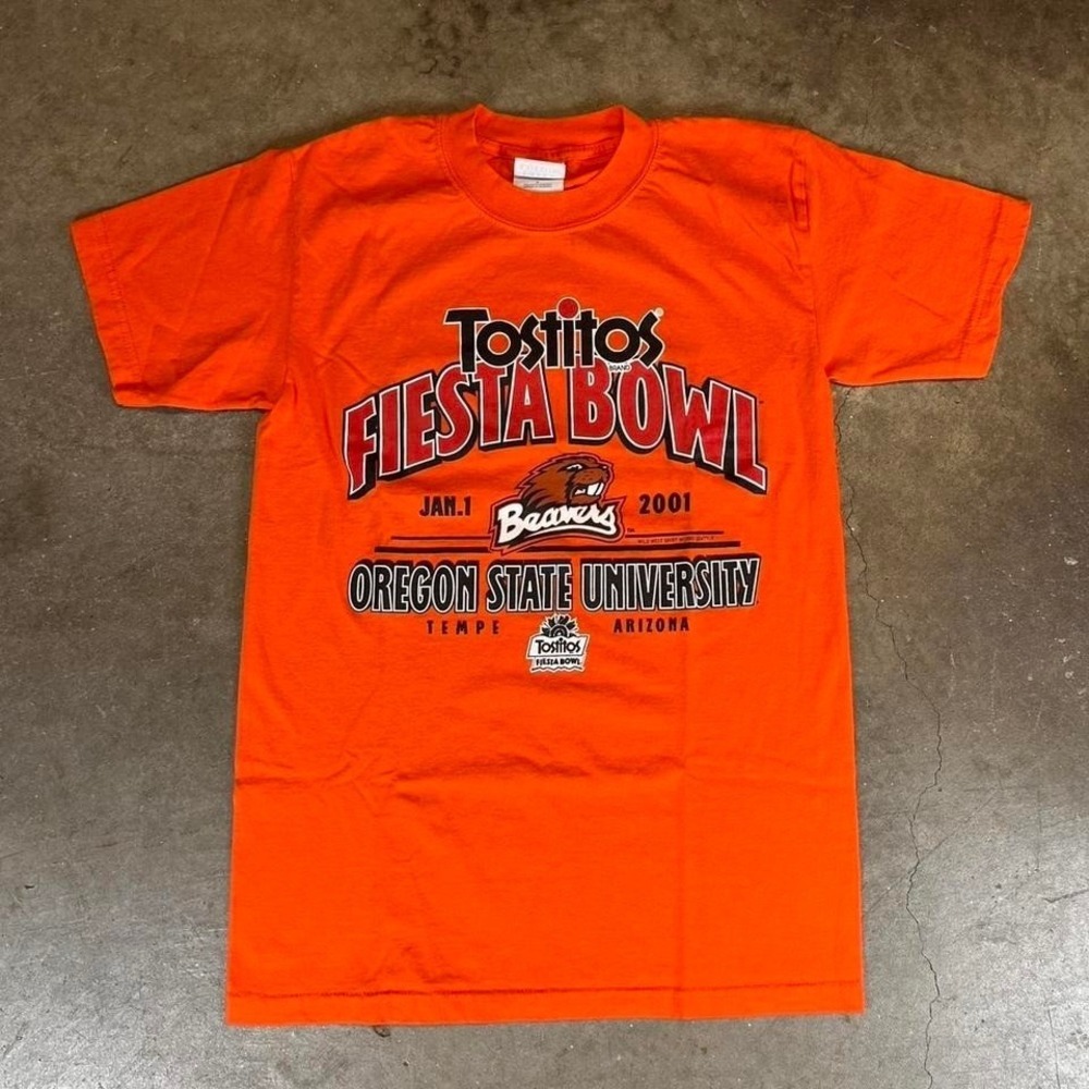 2001 Fiesta Bowl Oregon State University orange cotton tee Men's size small